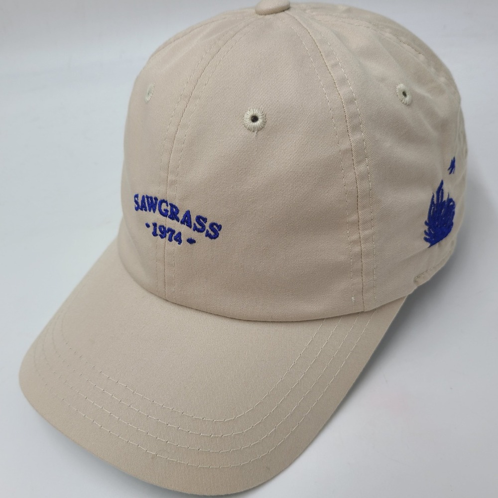Sawgrass Country Club Hat Adjustable American Needle Beige Blue Golf Course Men